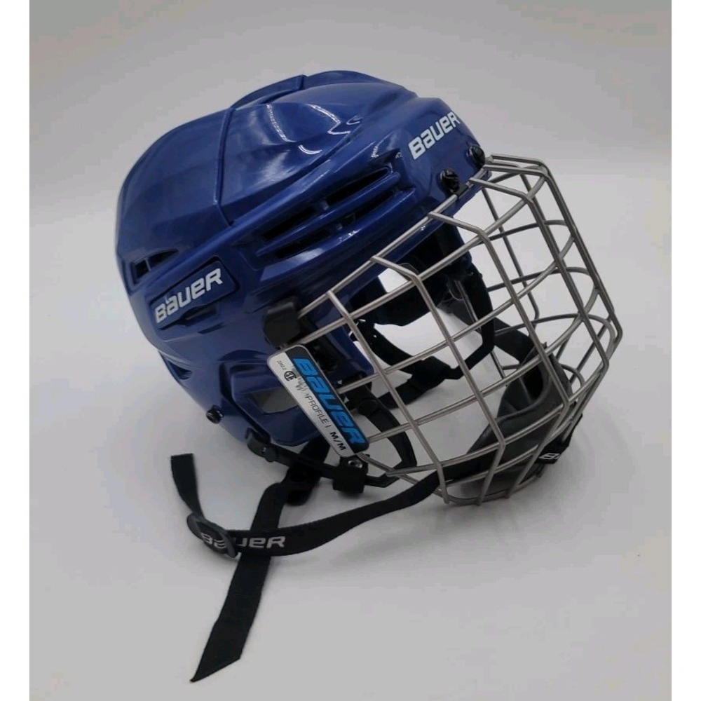Bauer Blue Hockey Helmet IMS 5.0 Size Med. Youth w Profile Face Mask